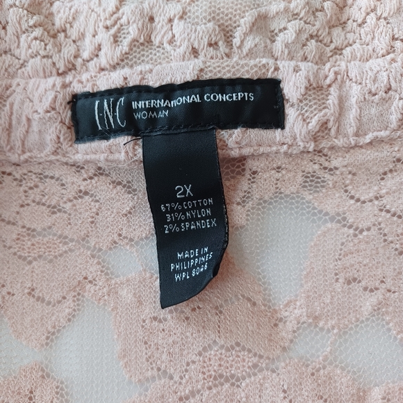 INC International Concepts Woman 2x Blazer Light Pink Lace - Picture 10 of 12